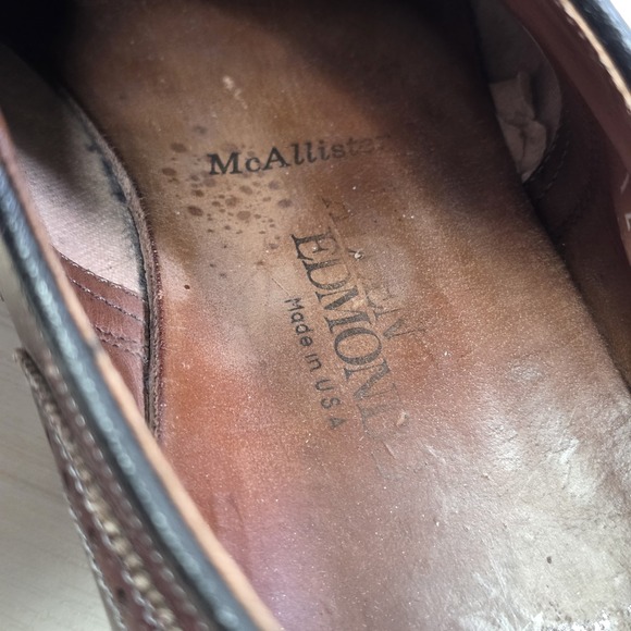 Allen Edmonds McAllister Wingtip Oxford Men Size 12 D Burgundy Brogue Shoes READ main image 8